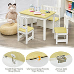Costzon 2 in 1 Kids Table and Chair Set, Wood Activity Table with Toy Storage Bench & 2 Chairs for Children Reading, Arts, Crafts, Snack Time, Homework, Playroom, Toddler Table and Chairs (Natural)
