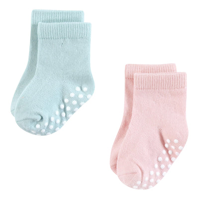 Hudson Baby Infant Girl Cotton Rich Newborn and Terry Socks, Soft Dots, 6-12 Months