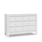 Graco Noah 6-Drawer Dresser (White) – GREENGUARD Gold Certified, White Dresser for Bedroom, Kids & Nursery Storage Chest, Safety Interlocking Drawers, Pre-Installed Tracks, Kids Chest