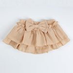 HOOLCHEAN Baby Girls Soft Cotton Gauze Ruffle Mini Skirt with Shorts (Khaki, L: 12-24 Months)