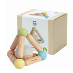 PlanToys® Triangle Clutching Toy Wooden Sensory Grasping Tool in Pastel Colours | Montessori Fine Motor & Coordination Activity for Tactile Exploration | Eco-Friendly Educational Toy