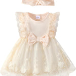Renotemy Baby Girl Flower Dress Summer, Tutu Tulle Boho Princess Wedding Birthday Party Dresses for Infant Girls 0-18 Months