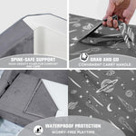 JOYWOO Toddler Floor Bed, Toddler Travel Bed for 3-6, Foldable Portable Toddler Bed for Home/Playing/Nap/Hotel, Kids Floor Bed with Washable Cloth Cover, Toddler Cots for Kids Sleeping, Charcoal
