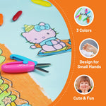 Safety Scissors for Kids, Retractable Small Scissors for Toddler Craft Ages 3-5 2-4 1-3, Cute Toddler Craft Preschool-Pink