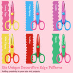 6pcs craft scissors, craft scissors decorative edge for Scrapebook＆School, fancy scissors with Stamp Edge, Fine Zigzag, Castle, Wide Zigzag, Scallop, Ripple