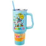 Silver Buffalo Rainbow Brite and Twink Sparkle Stainless Steel Tumbler with Handle and Straw, Fits in Standard Cup Holder, 40 Ounces