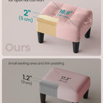 SONGMICS Foot Stool with Legs, Small Footstool Ottoman, Velvet Seat with Thick Cushion, for Living Room, Bedroom, Entryway, 330 lb Weight Capacity, Jelly Pink ULOM501R01