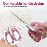 etspolt 7.68-Inch Rhinestone Scissors - Bling Metal Cute Craft Scissors for School, Office, Christmas - Sparkly Handle Paper Cutter (Pink)