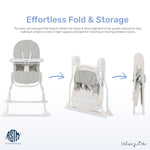 Dream On Me Snack and Stow Highchair | Adjustable Feeding Chair with Removable Tray, Lightweight, Foldable Design, Easy to Clean, Perfect for Toddlers & Infants