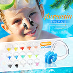 Macarrie 100 Packs Swimming Nose Clip Waterproof Swim Silicone Nose Plugs for Kids Youth Adults Pool, 15 Colors
