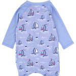 RUGGEDBUTTS Baby/Toddler Boy Swimsuit, One Piece Zipper Rash Guard Sunsuit with UPF 50+ Sun Protection - Crabby Cove, 3-6m