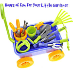 Dimple Garden Wagon & Tools Toy Set, Kids Gardening Set - 15 Pcs Outdoor Toys for Toddlers 1-3, Sand Toys - Sturdy & Durable - Top Yd, Beach, Sand, Garden Play Set for Kids & Toddler Gardening Tools