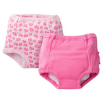 Gerber Little Girls 2-Pack Training Pant - Pink hearts 2T-3T