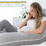 INSEN Cooling Pregnancy Pillow, Maternity Pillow for Pregnant Women, C Shaped for Side Sleeping(Cooling Silky Grey)