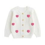 Simplee kids Baby Sweater Cardigan Jacquard Cable-Knit Spring Coat Long Sleeve Cardigan for Baby Girl 6-9 Months