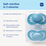 MAM Original Start Matte Baby Pacifiers, Binky for 0-3 Months, BPA-Free Silicone Nipple, Easy to Clean, Best for Newborn Babies, Developed with Medical Experts, 2 Count Binkies with Sterilizer Case
