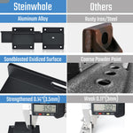 Steinwhale 1Pack Flip Gate Latch Lock with Padlock Hole, 3.5mm Aluminum Alloy Door Latch for Outdoor Wooden Fence, Swing Open Gate, Double Gate, Barn Door, Shed, Vinyl Fence, Yard, Black