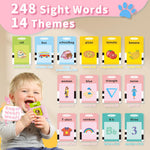 Aullsaty Toddler Toys Talking Flash Cards for 2 3 4 5 6 Year Old Boys and Girls, Autism Sensory Toys for Autistic Children, Learning Educational Montessori Speech Therapy 248 Sight Words Kids Gifts