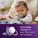 Philips Avent Ultra Air Pacifiers - Orthodontic Design, for Babies 6-18 Months, Soft Silicone Symmetrical Nipple, BPA-Free, 2 Sterilizing Cases, 4 Pack, SCF087/26