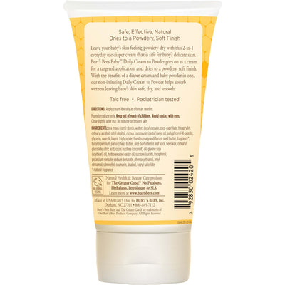 Burt's Bees Baby 2-in-1 Diaper Cream and Powder with Shea Butter, Pediatrician Tested, 4 Ounces