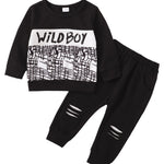 Kucnuzki 2T Boys Clothes Kids Baby Boys Clothes Long Sleeve Boys Shirts Sweatshirt Tops Shirt Cotton Sweatsuit Sweatpants Pants Set 2T-3T Boy Boutique Clothes Winter Baby Clothes Boy