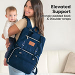 KeaBabies Baby Diaper Bag Backpack with Changing Pad - Waterproof Baby Bag for Mom and Dad, Insulated Bottle Pockets, Durable Toddler, Twin, Boy Girl Diaper Backpack for Travel, Large (Navy Blue)