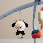 Beautiful Baby Play Gym and Tummy Time Mat - Soft Mat with 5 Farm Toys Creates The Perfect Activity Area for Your Girl/Boy - Stylish Infant Floor Playmat Fits Nicely with Any Playroom Decor