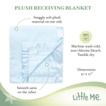 Little Me Baby-Boys Newborn Plush Stroller Blanket, Light Blue, One Size
