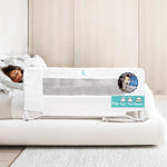 Hiccapop 57" x 19" Extra Long Bed Rail for Toddlers, Heavy Duty Swing Down Bed Rail Guard with Soft Mesh Cover Safely Fits Twin, Full, Queen Beds