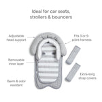 Munchkin XtraGuard Head Support & Strap Cover for Baby Car Seats with Silver-Ion Technology, Dots