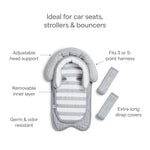 Munchkin XtraGuard Head Support & Strap Cover for Baby Car Seats with Silver-Ion Technology, Dots