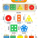 Zartores Montessori Toys for 1 2 3 Year Old Boys Girls Toddlers, Wooden Sensory Toys for Ages 2-4 0-2, 1 2 Year Old Boy Girl Birthday Gifts, Educational Toddler Learning Puzzles Toys