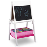 Delta Children MySize Kids Double-Sided Storage Easel -Ideal for Arts & Crafts, Drawing, Homeschooling and More, Bianca White