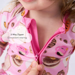 pureborn Baby Girls Sleeper Viscose from Bamboo Pajamas 2-Way Zipper Snug Fit Sleepwear Breakfast 6-12 Months