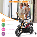 Costzon 12V Kids Motorcycle, Licensed Aprilia Electric Motorcycle Ride On Toy w/Training Wheels, Spring Suspension, LED Lights, Sounds & Music, MP3, Battery Powered Dirt Bike for Boys & Girls, Black