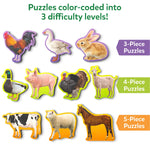 Skillmatics Step by Step Puzzles - 40 Piece Jigsaw & Toddler Puzzle, Montessori Educational Toy for Boys & Girls, Farm Animals, Travel Friendly, Gifts for Kids Ages 3, 4, 5 and Up