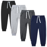 Avsead Toddler Boys Pants Sweatpant,4 Pack Pull On Cotton Jogger Outfits Clothes Sweat Pant Navy/Light Gray/Black/Dark Gray 3t