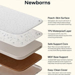 HARPPA Cuddly Baby Bassinet Bedside Sleeper, 3 in 1 Rocking Bassinet with Mattress and Soft Cover, Full Mesh Sides, 5 Height Adjustable with Wheels for Newborns, Beige