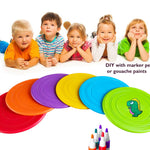 SUHEEUS Kids Flying Disc Toy Outdoor Playing Lawn Game Disk Flyer for Kindergarten Teaching Soft Silicone Colorful 6 Pack Bulk Set