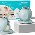 Paruu P20 Electric Breast Pump Hands Free, 4 Modes & 12 Levels Suction with 19/21/24mm Double-Sealed Flange/Insert, Wearable & Portable, Visual Design of Time and Milk Volume (2 Pack, Light Green)