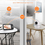 iFamily Split Screen Baby Monitor, Large Display Video Baby Monitor with 2 Cameras and Audio, Long Range, Remote pan tilt, Night Vision, Temperature Sensor, 2 Way Talk, Feeding Clock and lullabies.