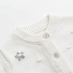 Baby Toddler Girls Thin Cardigan Sweater Spring Autumn Hand Embroidered Floral Coats for Kids 6-12 Months F-Off-White