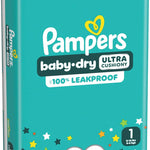 Pampers Diapers - Baby Dry - Size 1, 44 Count, Absorbent Disposable Infant Diaper (Packaging May Vary)