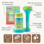 Innobaby Spike Bubble Blower with Mess Free Botanical Bubbles and Dipping Tray - Magic Wand Blows Oodles of Bubbles Without The Mess - Recommended for Speech, Visual & Motor Development - Color: Aqua