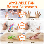 TinyGeeks Jumbo Crayons (16 Colors) – Non-Toxic, Washable, Easy-to-Hold Art Supplies for Toddlers and Kids – Perfect for Travel, Learning, and Creative Play