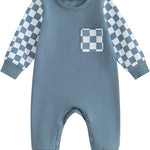 BeQeuewll Newborn Baby Boy Mardi Gras Outfit Infant Sweatshirt Jumpsuit Rompers Babys Spring Carnival Clothes