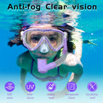 Seago Kids Snorkel Set Dry Top Snorkel Mask Snorkeling Gear for Kids Boys Girls Youth, No Leak Comfy Mouthpiece Anti-Fog 180° Panoramic View Scuba Diving Swim Pool Equipment Snorkeling Kit