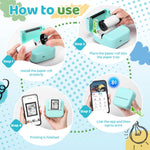 Ponek Mini Sticker Printer, Print Pods Mini Thermal Sticker Printer M02X, Stickers Maker Machine for Kids, Student, Family, Pocket Photo Printer for School for Study Note, DIY Journal, Gift, Green
