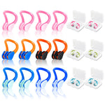 18 Packs Swimming Nose Clip Ear Plugs,Reusable Silicone Nose Plugs with Ear Plugs for Adults and Kids, Multi-Layer Waterproofing,Multi-Color,for Pool,Diving,with Storage Box