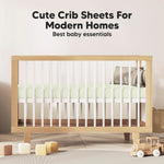 KeaBabies 2-Pack Baby Crib Sheets for Boys, Girls - 52x28 Viscose Derived from Bamboo Toddler Bed Sheets Neutral, Fitted Crib Mattress Cover for Standard Baby Bedding, Soft & Cozy (Fleur)